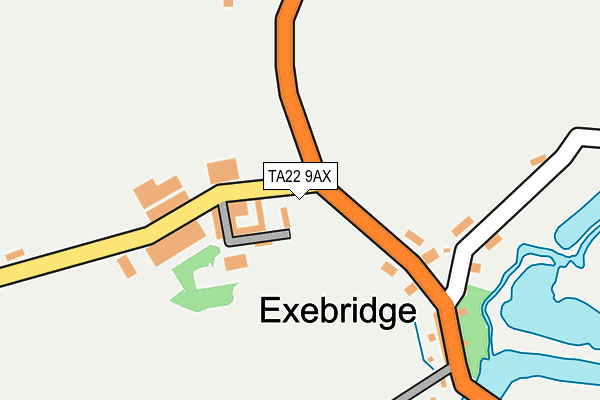 TA22 9AX map - OS OpenMap – Local (Ordnance Survey)