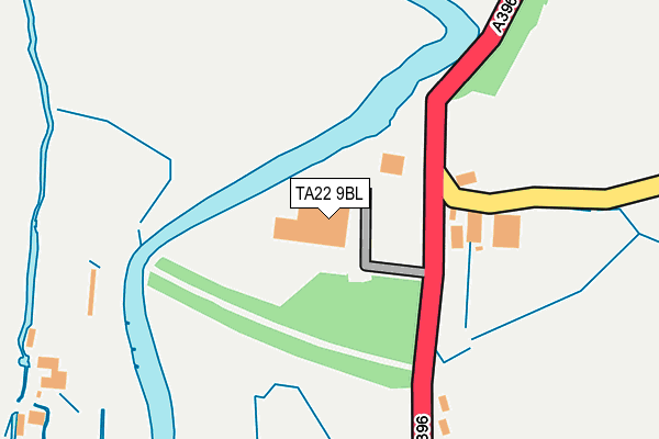 TA22 9BL map - OS OpenMap – Local (Ordnance Survey)