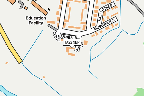 TA22 9BP map - OS OpenMap – Local (Ordnance Survey)