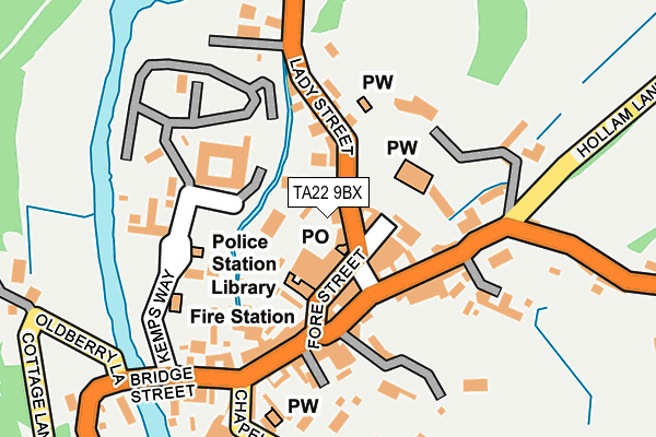 TA22 9BX map - OS OpenMap – Local (Ordnance Survey)