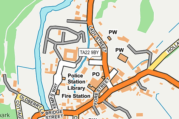 TA22 9BY map - OS OpenMap – Local (Ordnance Survey)