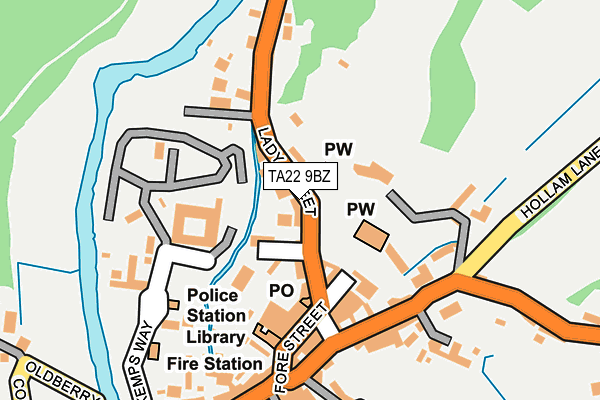 TA22 9BZ map - OS OpenMap – Local (Ordnance Survey)