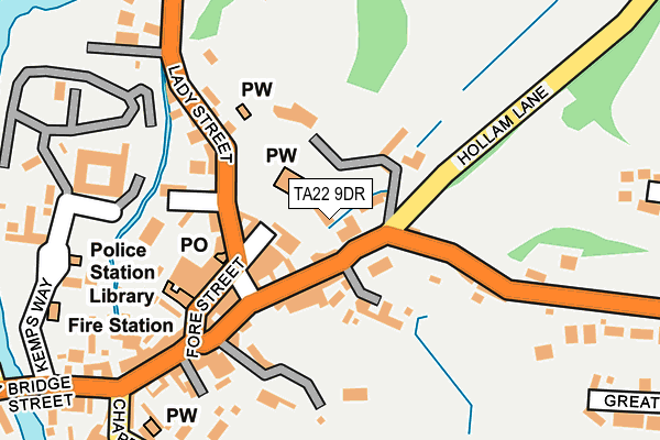 TA22 9DR map - OS OpenMap – Local (Ordnance Survey)