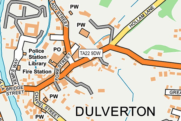 TA22 9DW map - OS OpenMap – Local (Ordnance Survey)