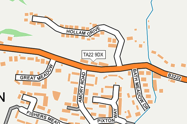 TA22 9DX map - OS OpenMap – Local (Ordnance Survey)