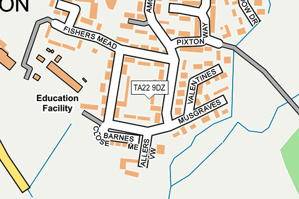 TA22 9DZ map - OS OpenMap – Local (Ordnance Survey)