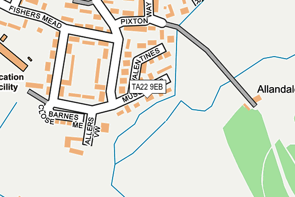 TA22 9EB map - OS OpenMap – Local (Ordnance Survey)
