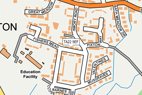 TA22 9EF map - OS OpenMap – Local (Ordnance Survey)