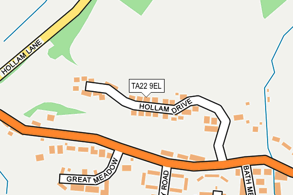 TA22 9EL map - OS OpenMap – Local (Ordnance Survey)