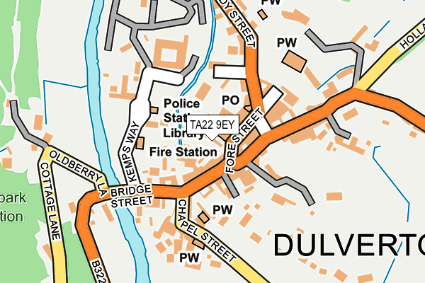 TA22 9EY map - OS OpenMap – Local (Ordnance Survey)