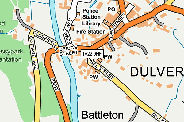 TA22 9HF map - OS OpenMap – Local (Ordnance Survey)