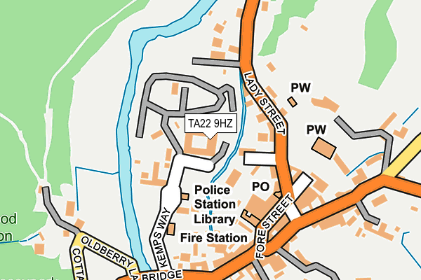 TA22 9HZ map - OS OpenMap – Local (Ordnance Survey)