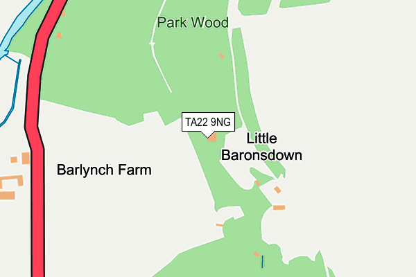 TA22 9NG map - OS OpenMap – Local (Ordnance Survey)