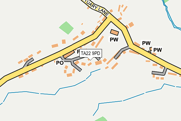 TA22 9PD map - OS OpenMap – Local (Ordnance Survey)