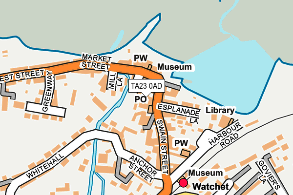 TA23 0AD map - OS OpenMap – Local (Ordnance Survey)