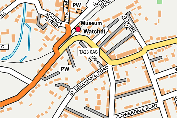 TA23 0AS map - OS OpenMap – Local (Ordnance Survey)
