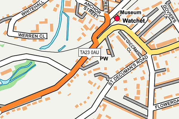 TA23 0AU map - OS OpenMap – Local (Ordnance Survey)