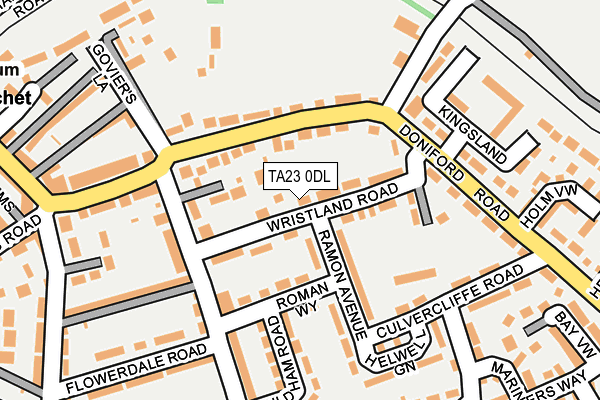 TA23 0DL map - OS OpenMap – Local (Ordnance Survey)