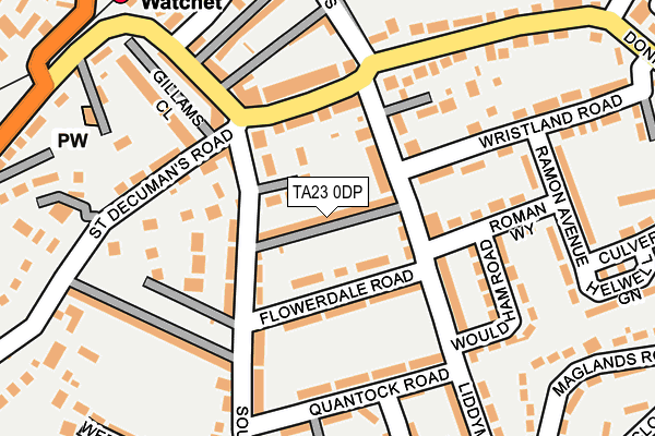 TA23 0DP map - OS OpenMap – Local (Ordnance Survey)