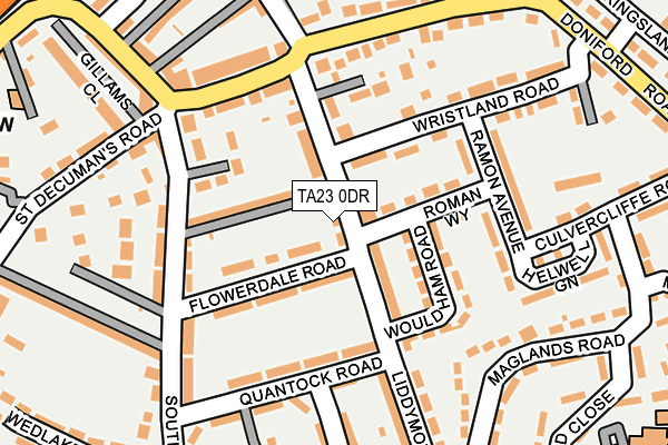 TA23 0DR map - OS OpenMap – Local (Ordnance Survey)