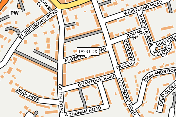 TA23 0DX map - OS OpenMap – Local (Ordnance Survey)