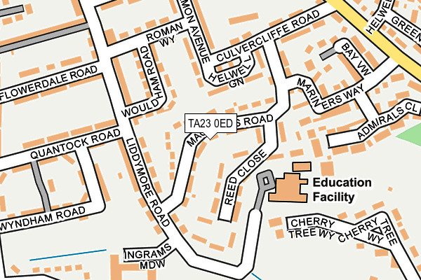 TA23 0ED map - OS OpenMap – Local (Ordnance Survey)