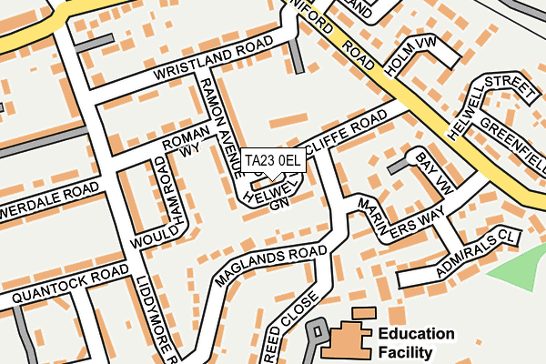 TA23 0EL map - OS OpenMap – Local (Ordnance Survey)