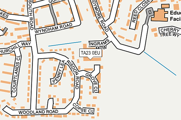 TA23 0EU map - OS OpenMap – Local (Ordnance Survey)
