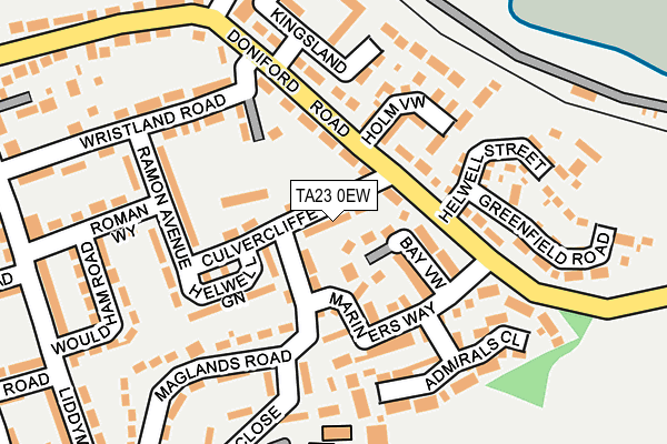 TA23 0EW map - OS OpenMap – Local (Ordnance Survey)