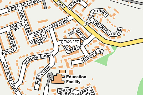 TA23 0EZ map - OS OpenMap – Local (Ordnance Survey)