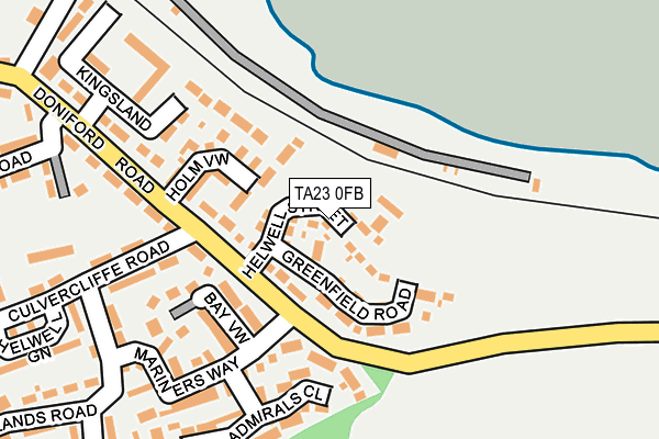 TA23 0FB map - OS OpenMap – Local (Ordnance Survey)
