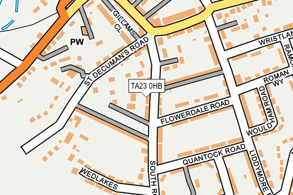 TA23 0HB map - OS OpenMap – Local (Ordnance Survey)