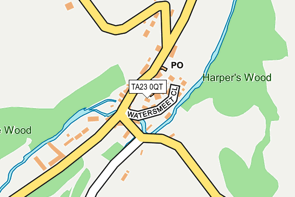 TA23 0QT map - OS OpenMap – Local (Ordnance Survey)