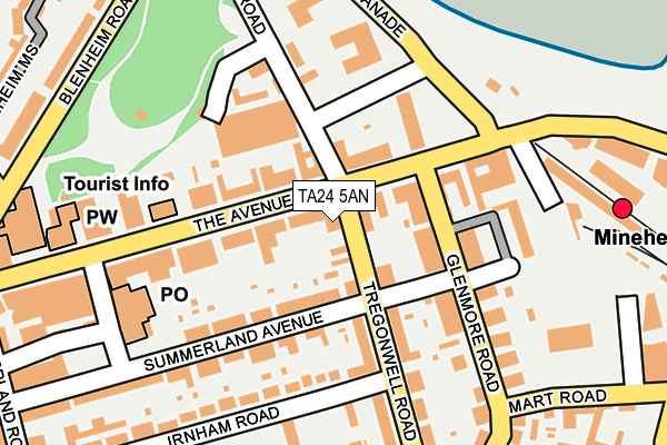 TA24 5AN map - OS OpenMap – Local (Ordnance Survey)