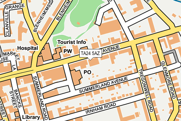 TA24 5AZ map - OS OpenMap – Local (Ordnance Survey)
