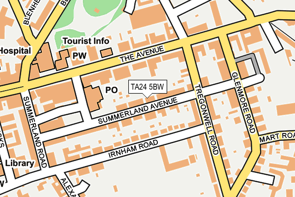 TA24 5BW map - OS OpenMap – Local (Ordnance Survey)
