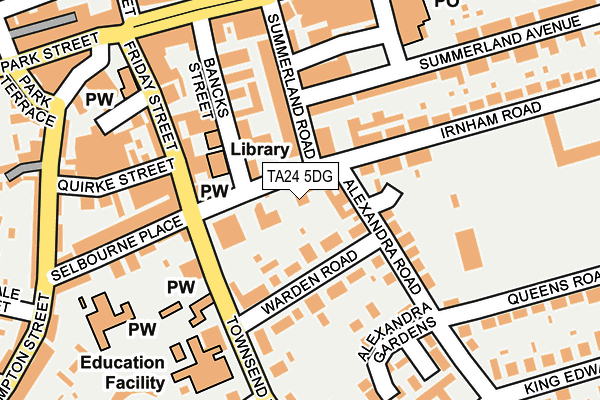 TA24 5DG map - OS OpenMap – Local (Ordnance Survey)