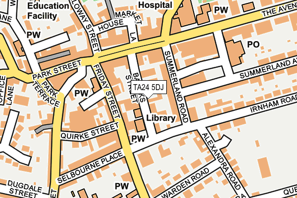 TA24 5DJ map - OS OpenMap – Local (Ordnance Survey)