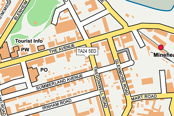 TA24 5ED map - OS OpenMap – Local (Ordnance Survey)