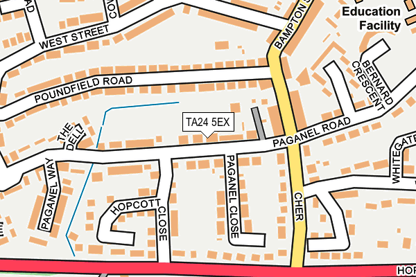 TA24 5EX map - OS OpenMap – Local (Ordnance Survey)