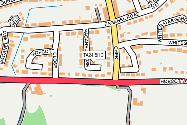 TA24 5HD map - OS OpenMap – Local (Ordnance Survey)