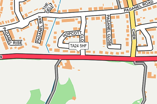 TA24 5HF map - OS OpenMap – Local (Ordnance Survey)