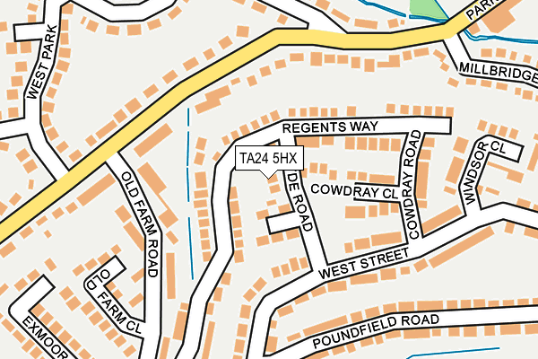 TA24 5HX map - OS OpenMap – Local (Ordnance Survey)