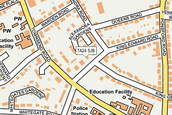 TA24 5JB map - OS OpenMap – Local (Ordnance Survey)