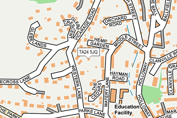 TA24 5JQ map - OS OpenMap – Local (Ordnance Survey)
