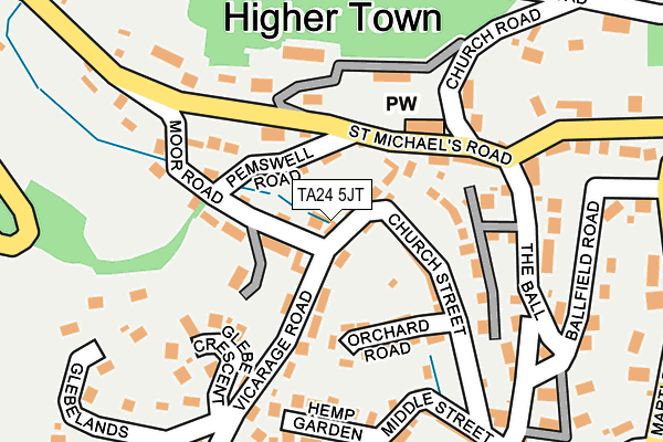 TA24 5JT map - OS OpenMap – Local (Ordnance Survey)