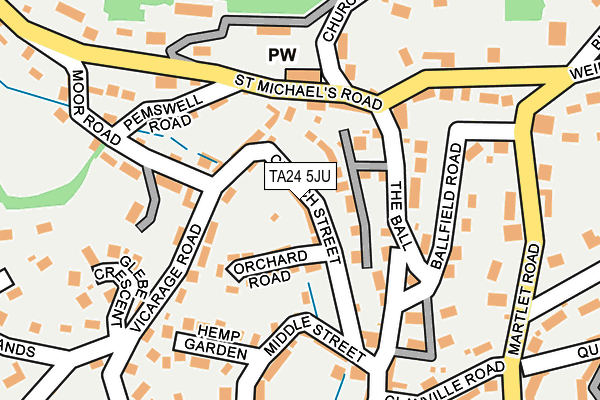 TA24 5JU map - OS OpenMap – Local (Ordnance Survey)