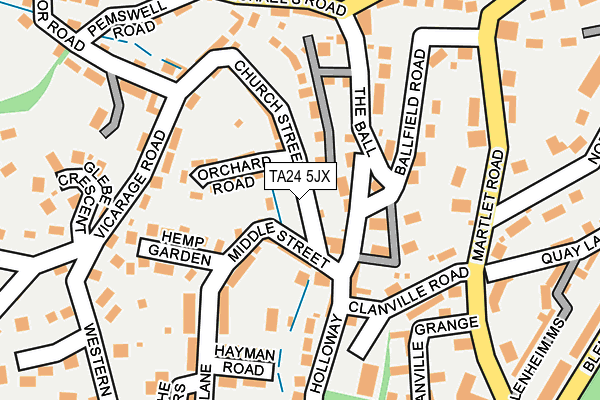 TA24 5JX map - OS OpenMap – Local (Ordnance Survey)