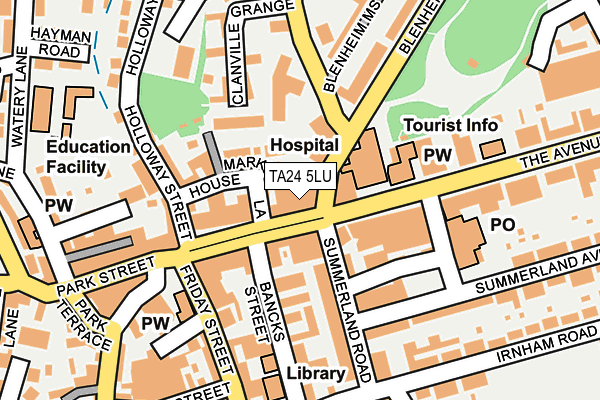 TA24 5LU map - OS OpenMap – Local (Ordnance Survey)