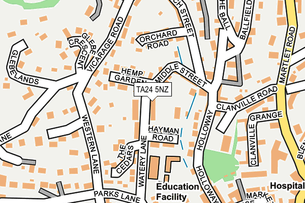 TA24 5NZ map - OS OpenMap – Local (Ordnance Survey)
